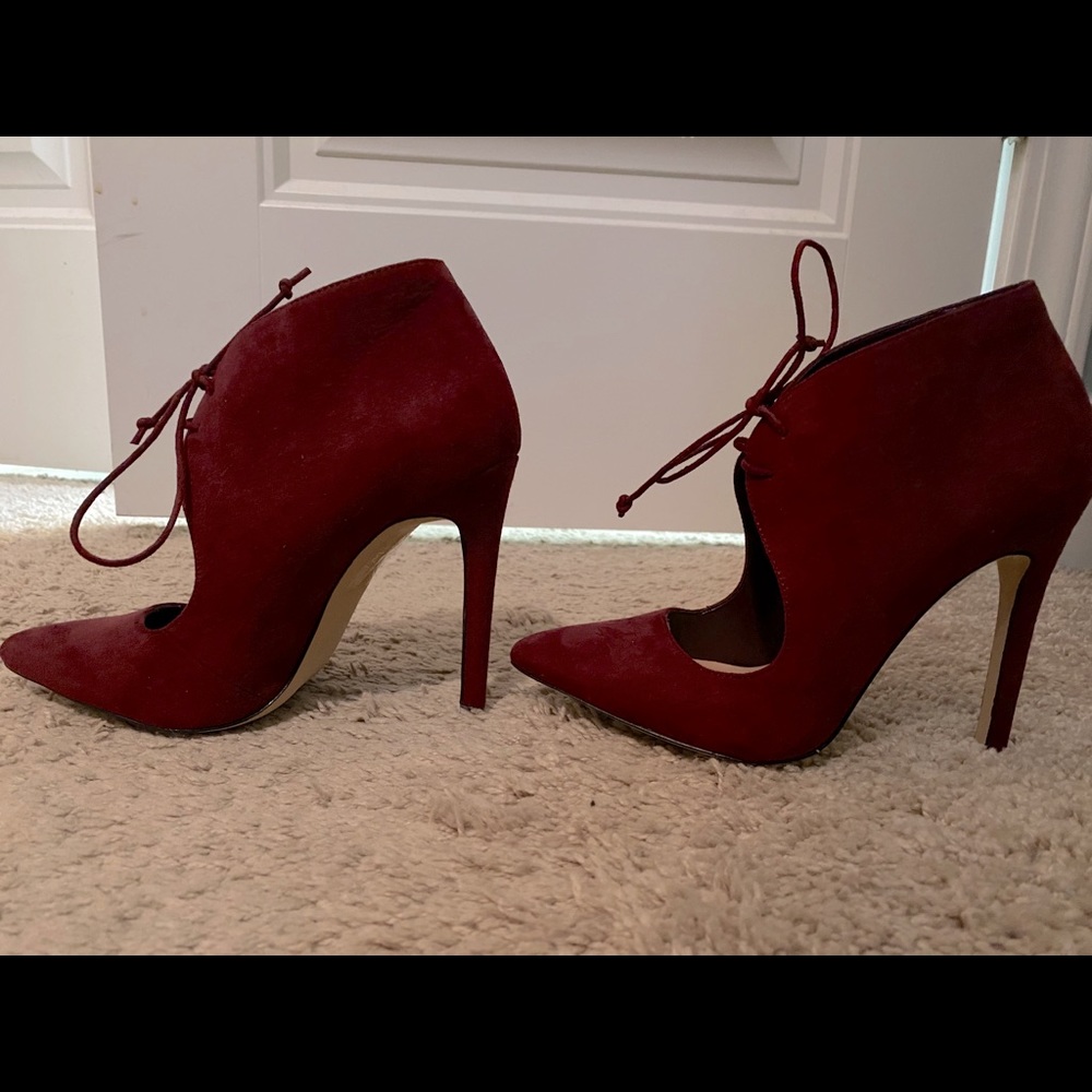 Aldo red heel boots women’s size 5
